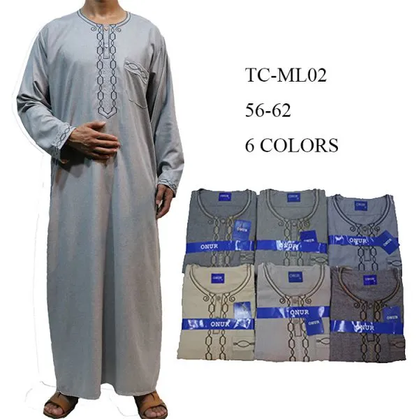 2018 Latest Design Men Abaya Wholesale Muslim Men Thobe Islamic Clothing