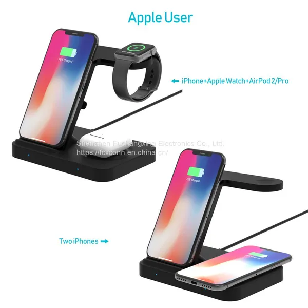 Wireless Charger Stand 15W Qi Fast Charging Dock Station for Apple Watch IWatch 5 AirPods Pro 2 For IPhone 12 11 XS XR X 8 Z5A photo-3