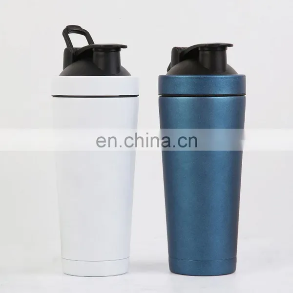 Protein Shaker With Visible Window Stainless Steel Shaker Bottle For Gym photo-3