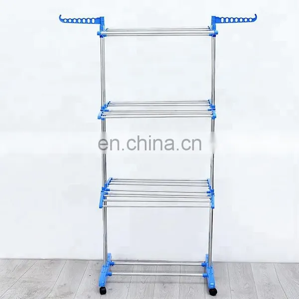 Foldable Stainless Steel Coats Towels Shirts Garment Drying Rack Clothes Folding Foldable Cloth Drying Rack photo-4