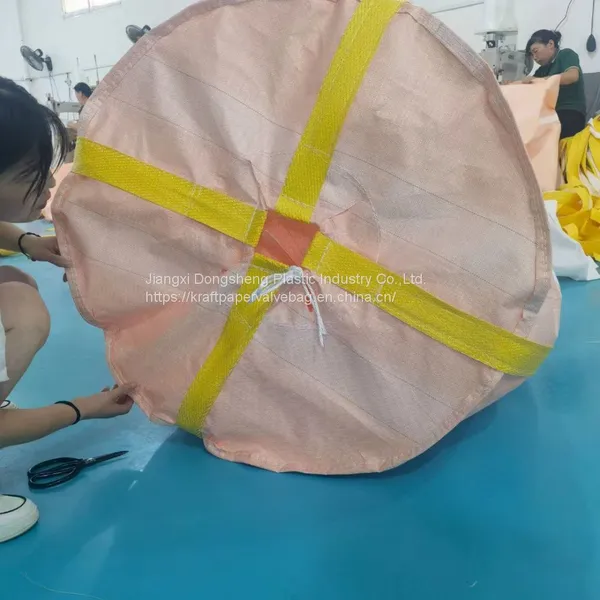 Flexible Intermediate Bulk Container FIBC Bag With Duffle Top Flat Bottom