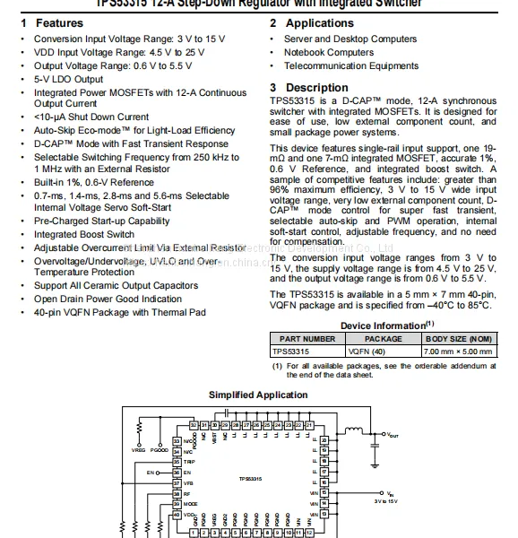 TPS53315RGFT Switch Regulator TI Original From Stock photo-2