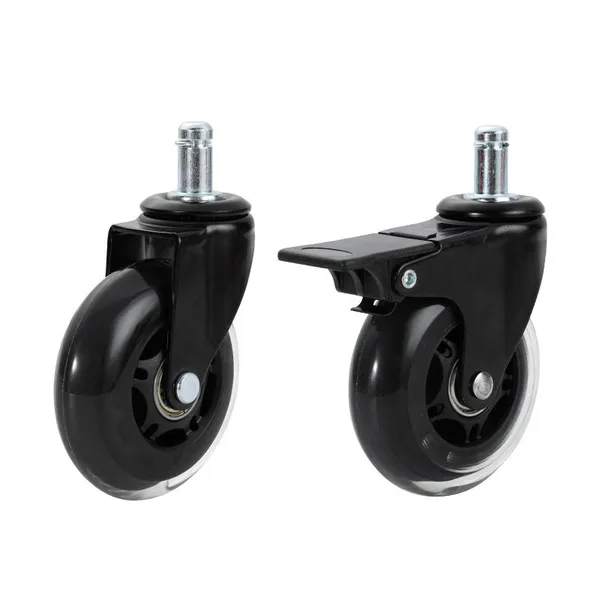Universal Wheel Factory Direct Sales 2-inch 2.5-inch 3-inch 4-inch Furniture With Brake Mute Caster Rubber pu Transparent Wheel photo-3