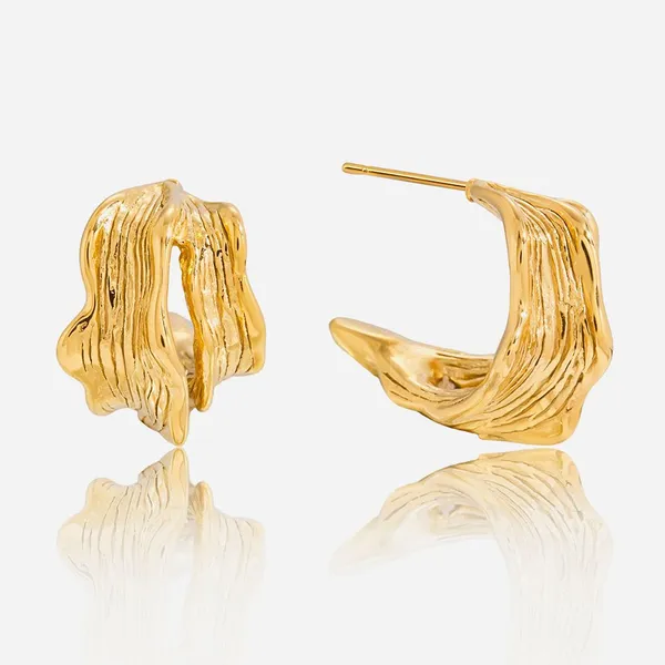 Custom Tarnish Resistant Gold Plated Earrings - Stainless Steel Fashion Jewelry photo-5
