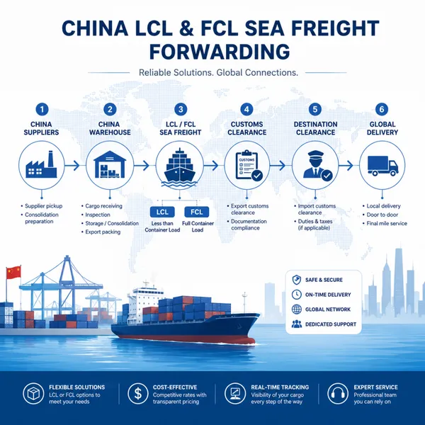 Китайский экспедитор морских грузов LCL и FCL для глобальных импортеров
