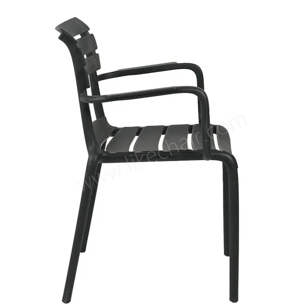 Plastic Cafe Chairs Stackable Modern Slat Back Design Tilting Feature Stable Commercial Furniture Indoor/Outdoor Use photo-4