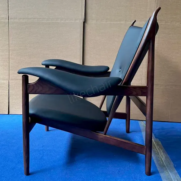 Luxury Designer Leather Single Lounge Chair Elegant Metal Leg Armchair for Living Room Furniture Chaise Style photo-4