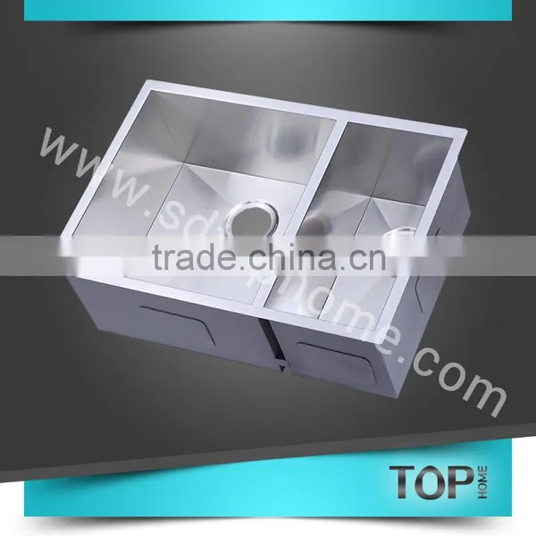 TH-RA2920BL Stainless Steel Handmade Sink With CUPC Square Corner Double Bowls Undermount Sink Kitchen Sink photo-3