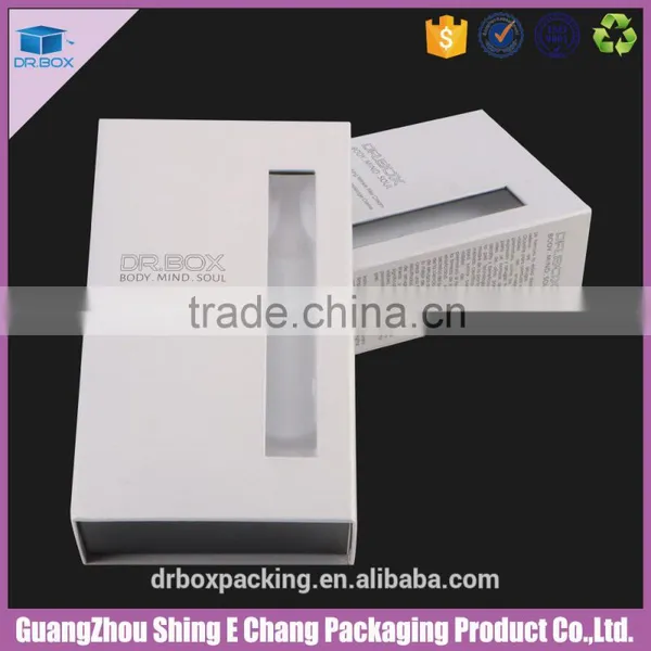 Black Pearl Paper Printing Cosmetic Cardboard Box With Transparent Window photo-2