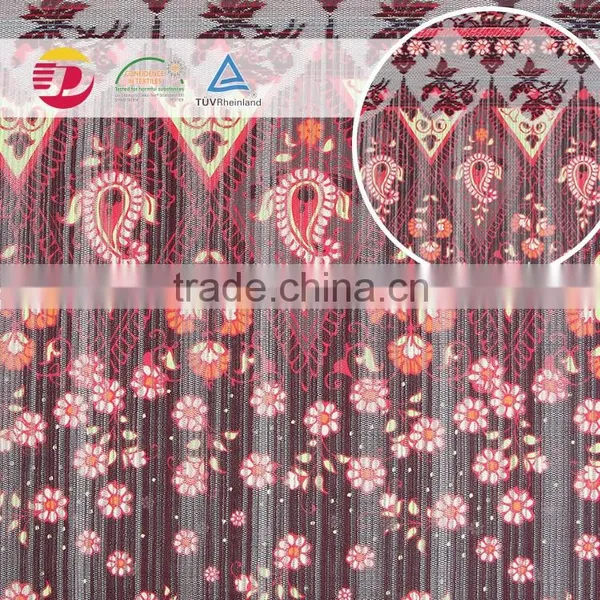 Bulk Top Quality 100%polyerster Print Fluorescent Yellow Lace Fabric photo-2