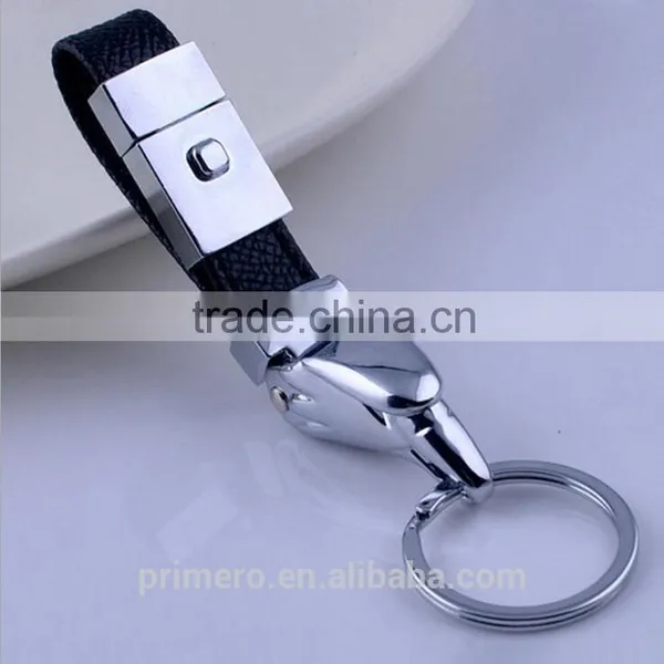 Hot Sale Latest Eagle Head Leather Keychain Creative Car Key Ring Charm Pendant photo-3