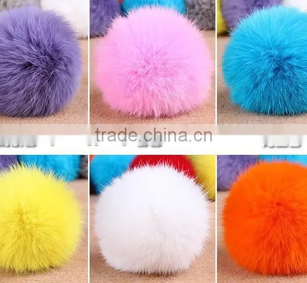 Hot Selling Wholesale Colorful POM Poms Real Rabbit Fur Ball photo-5
