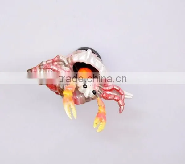 Handmade Delicate 4 Inch Pearl Powder Plastic Lobster in Carved Conch Shell Fridge Magnet, Fake Seafood Figures Quality Choice photo-2