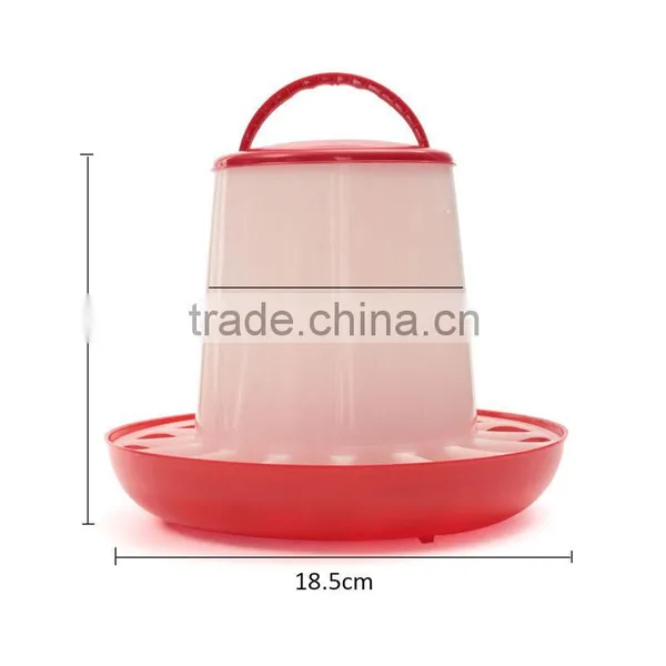 Hot Sale Plastic 16x9.5x18.5cm 1.5kg White+Red Plastic Feeder Baby Chicken Chicks Hen Poultry Feeder Lid Handle photo-5