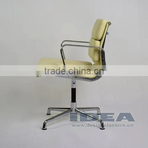 Replica Charles Low Back Soft Pad Meeting Chair - Cream White Color Genuine Leather photo-4
