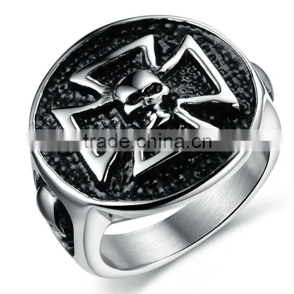 Bulk Sale Fashion Design Stainless Steel Iron Cross Ring photo-2
