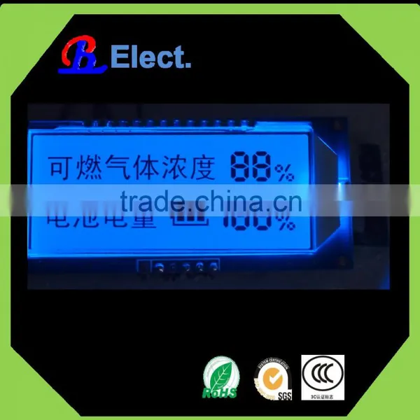 Custom Negative Small Segment Gas Meter Lcd Module Display , Monochrome Transparent Lcd Panel