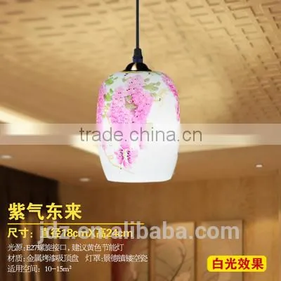 Chinese Style Ceramic Hanging Pendant Led Decorative Fancy Light photo-3