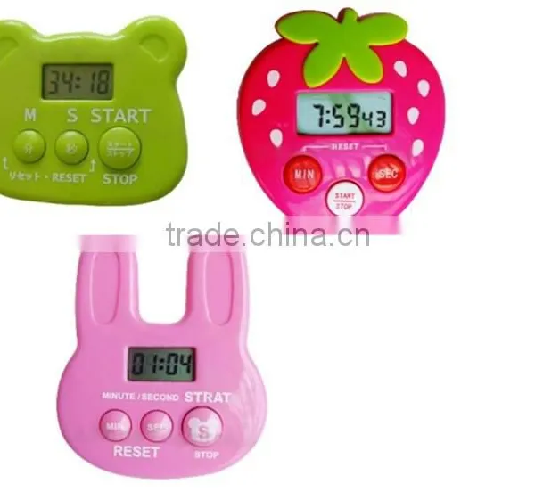 Strawberry Style LCD Display Digital Kitchen Timers With Magnetic Function photo-3