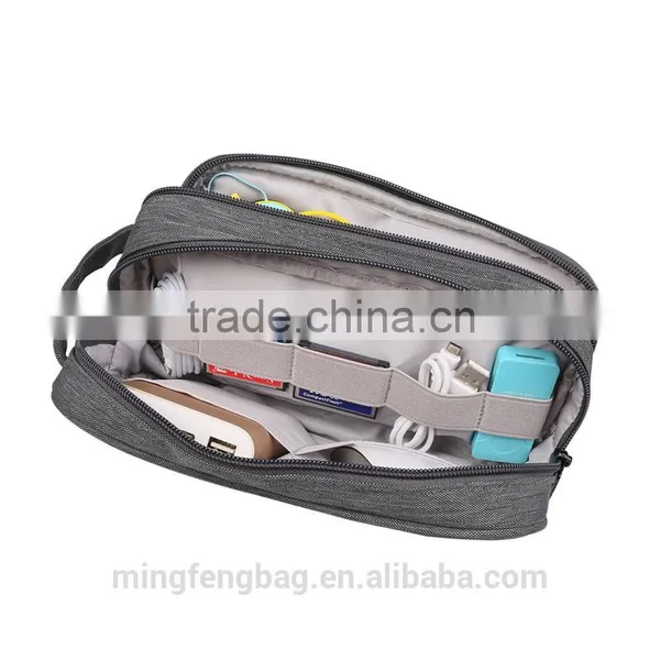 Universal Charger Carry Case / Electronics Accessories Travel Organizer Bag (Medium, Grey) photo-5