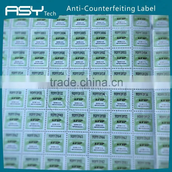Anti-counterfeiting stamp sticker with holes