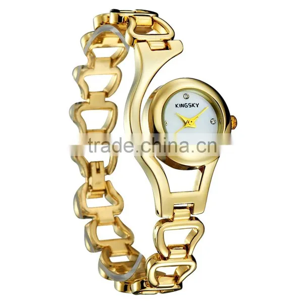 Kingsky KY070 Fashion Design Gold Plated Beautiful Ladies Watch photo-4