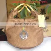 New Comfortabl Material Ladies Handbag With Bamboo Handle photo-3