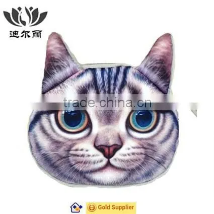 New Style Cute Gray Cat Face Zipper Case Coin Kids Purse Wallet Makeup Bag Pouch photo-5