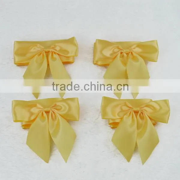 Pre Tied Polyester Satin Ribbon Bow With Wire Twist photo-4