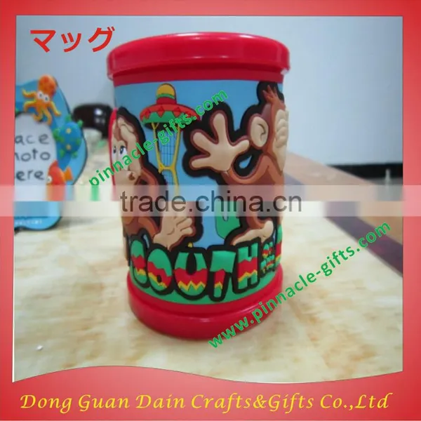Customzied Logo 230ml PVC Soft Plastic Mugs 3D Animal Mark Mug photo-3