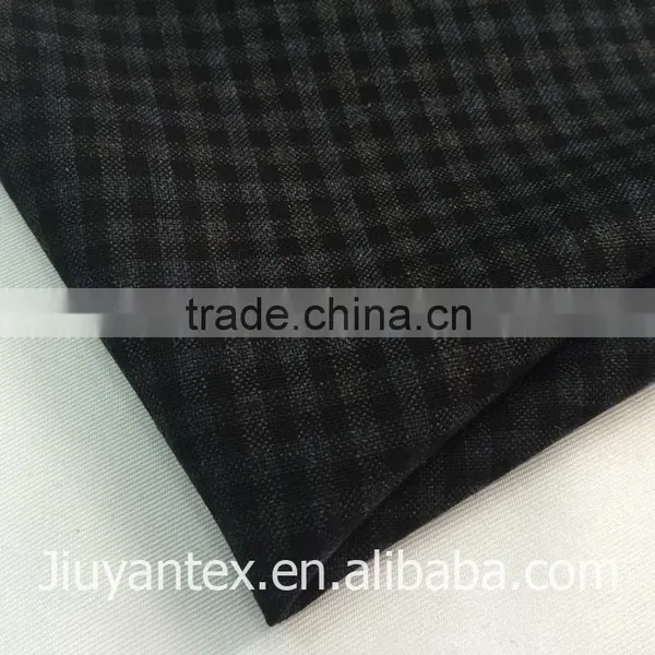 JY-1614 Hot Sale Plain Weave Small Checks Design Printed T82 R18 Suiting Fabric China Supplier Jiuyan OEKO-TEX Standard 100 photo-2