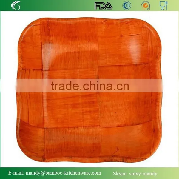 W622 Wooden Woven Snack Bowl, Woven Salad Bowl photo-5