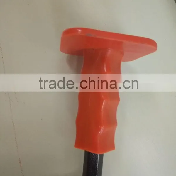 45#carbon Steel Flat Head Stone Chisel With Rubber Sleeve photo-2
