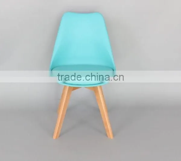 Modern Plastic Dining Chair With Wooden Legs/ Emes Chair photo-4