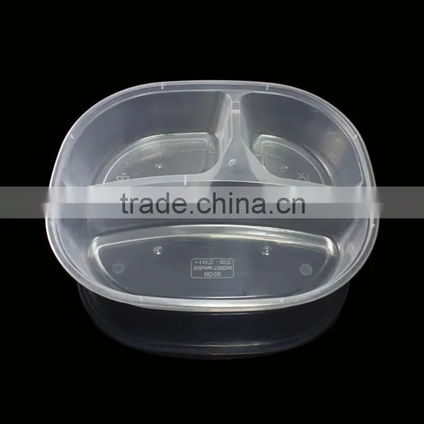 High Quality Plastic Take-away Food Container 3-compartment 1000ml photo-4