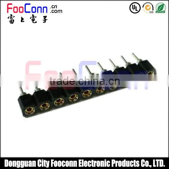 Single Row 1*10P Round Female Header Connector 2.54mm Gold Plated Machined Straight photo-2