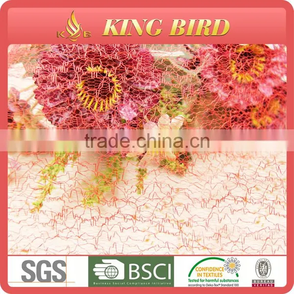 100% Polyester New Lace Mesh Fabric Textile photo-2