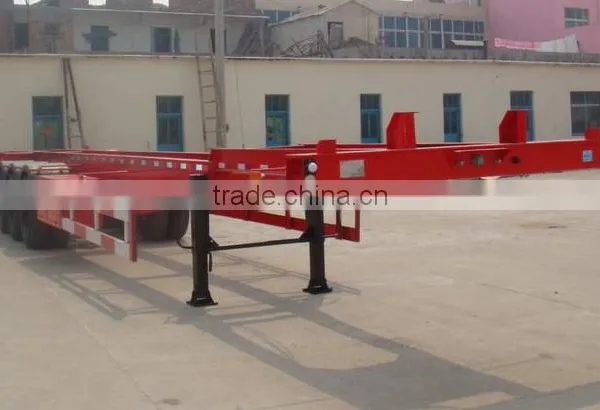 Frame Chassis Manufacturer 3 Axles 40ft Skeleton Trailer/skeletal Container Semi Trailer for Sale photo-3