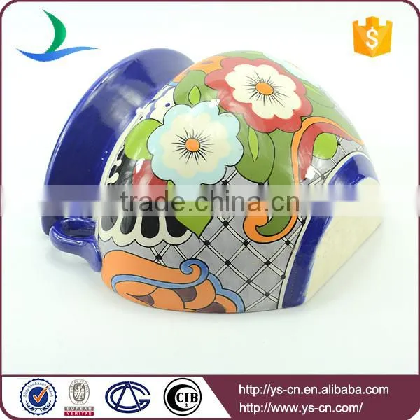 YSfp0010-02 Handprint Ceramic Modern Flower Pot With Ear Handle photo-5