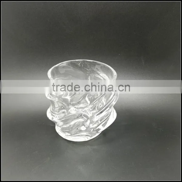 12 oz High White Unique Glass Candle Holder photo-2