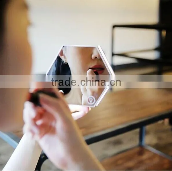 Multifunctional Mirror Image Alarm Clock, LED Digital Thermometer Make-up Mirrow Night Light Alarm Clock photo-3