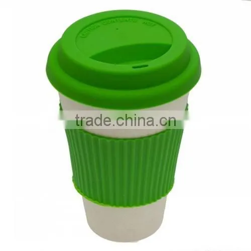 14OZ Bamboo Fiber Mug Cup With Silicone Lid photo-3