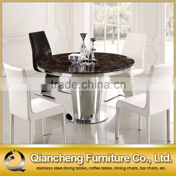 Hot Sale Marble Top Stainless Steel Base Round Dining Table photo-3