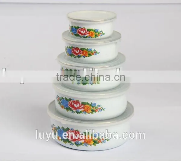 Special Decor Enamel Storage Bowl Set With Round Bottom photo-3