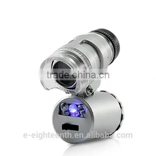 New MG9882 60X MiniLED+UV Lamp Hot Sell Loupe Pocket Microscope Jewelry Magnifier photo-2