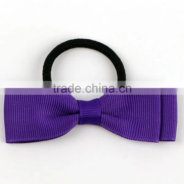 Wholesale Baby Girls Pink Grosgrain Ribbon Elastic Hair Band With Rubber photo-3