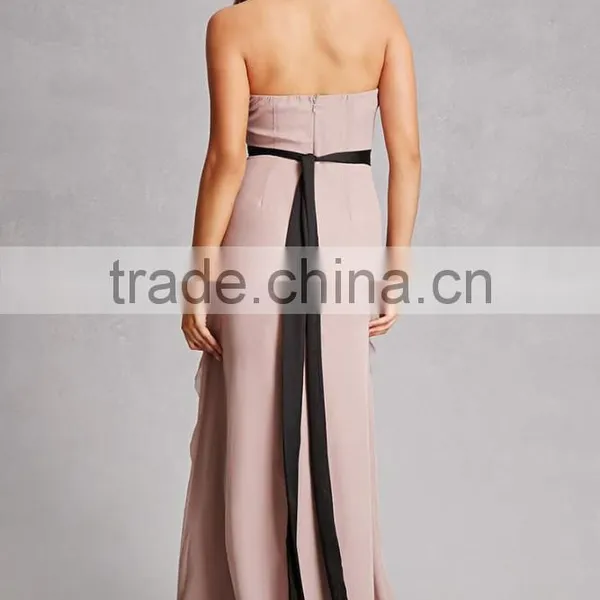 China Clothing OEM Evening Gown Wholesale Slim Dress Women Ruffled Maxi Dress photo-3