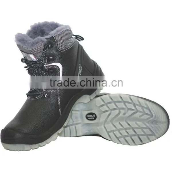 Steel Toe Feature and Genuine Leather Upper Material Safety Shoes