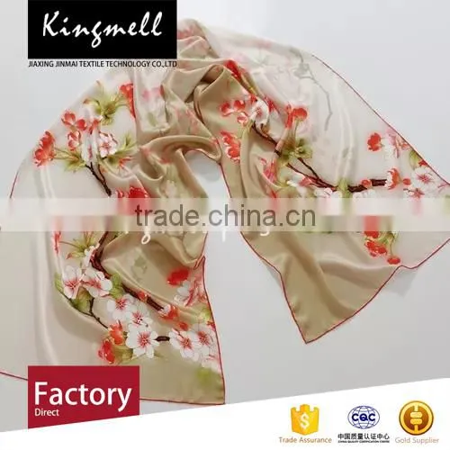 Custom Women's Elegant Floral Silk Scarf Made in China photo-2