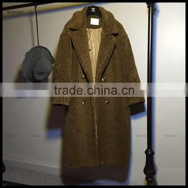 Comfortable Cheap High Quality Long Lamb Faux Skin Fur Coats photo-3